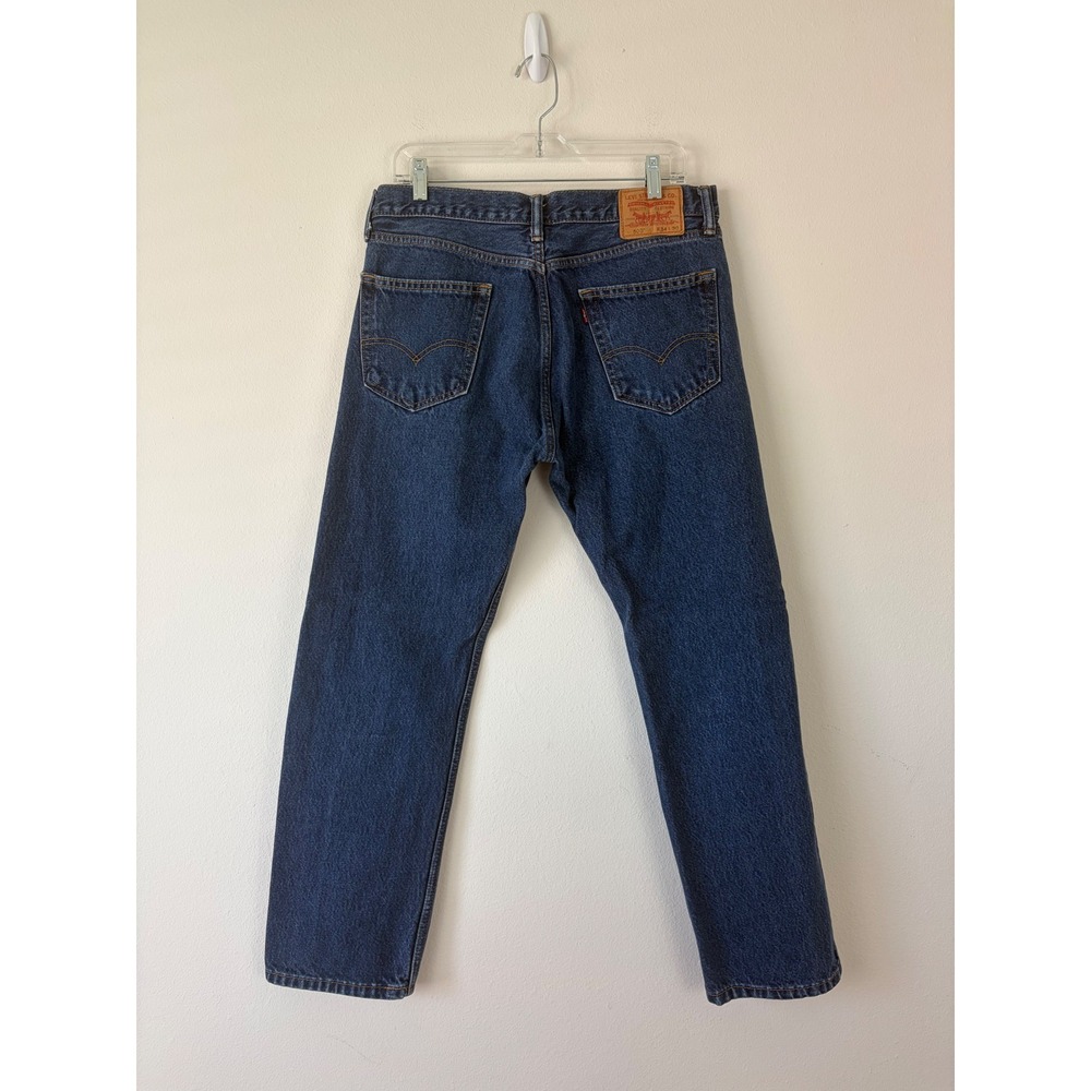 Levis‎ 505 Mens Dark Wash Regular Fit Straight Leg Denim Jeans W34 L30
